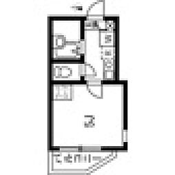 ブロッサムテラス下丸子 1階1Kの間取り