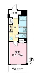 ZEN 3階1Kの間取り