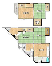 余部上借家 4DKの間取り
