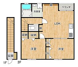 浜三条椿邸 2LDKの間取図画像