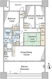 パークシティ柏の葉キャンパス一番街D棟 6階4LDKの間取り
