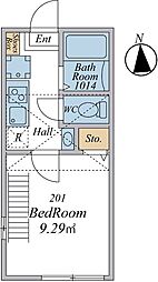 日野2丁目新築アパート(仮) 1Kの間取図画像