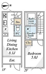 MOK-TERRACE我孫子 1階1LDKの間取り