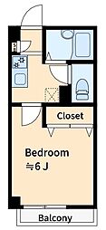 セレッソ 1Kの間取図画像