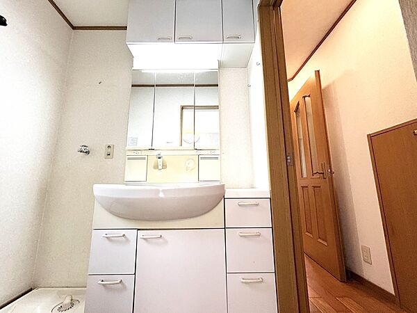 十分な大きさの洗面台は、身だしなみチェックや歯磨きなど、朝の慌ただしい時間でも余裕とゆとりを感じて頂けます。