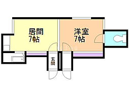 第3みゆきパレス 1LDKの間取図画像