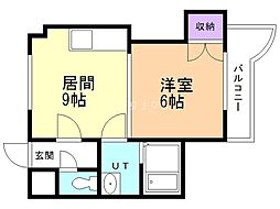 澄川4．3ビル 4階1LDKの間取り