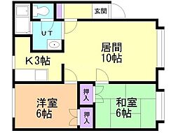 ハイム円満 2LDKの間取図画像