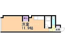 プロビデンス平岸 3階ワンルームの間取り