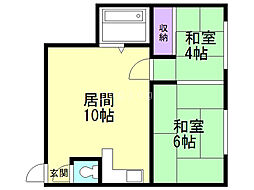 遠藤マンション 2LDKの間取図画像