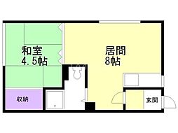 ファミリア山陽 1LDKの間取図画像