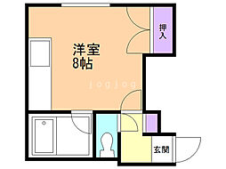 フラワーハイツＨＳ 2階ワンルームの間取り