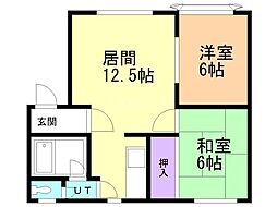クロバーヒル 2階2LDKの間取り
