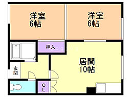 B仲マンション 2LDKの間取図画像