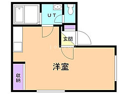 パークフォレスト 3階1DKの間取り