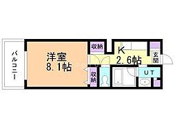 ホーリーフォート南平岸 1階1Kの間取り