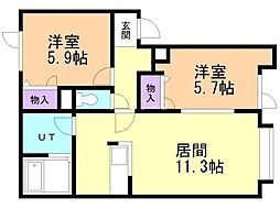 ディアス里塚A 2階