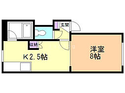 ジュネスコーポラス 1Kの間取図画像