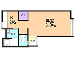 メゾンコリーヌ 1階1Kの間取り