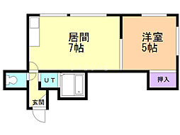 ウッドピラーハウス 1DKの間取図画像