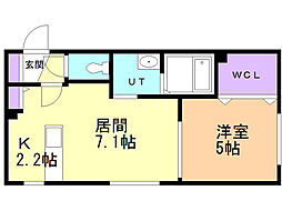 Ｙ’ｓ月寒西 3階1LDKの間取り
