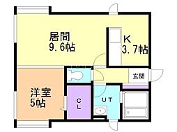 札幌市営南北線 平岸駅 徒歩7分の賃貸アパート 3階1LDKの間取り