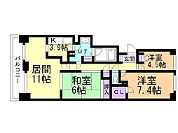 パークハイム澄川 11階3LDKの間取り
