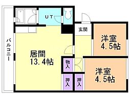 札幌西月寒団地1号棟 4階