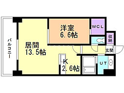 ラフォーレ月寒中央 5階1LDKの間取り