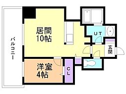 ビブレス月寒中央ステーション 9階1LDKの間取り