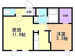 オレオール南平岸 3階1LDKの間取り