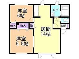 スプレンデス1 2LDKの間取図画像