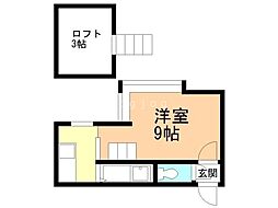 モアクレスト澄川 ワンルームの間取図画像
