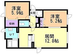 エスプラザA 2LDKの間取図画像