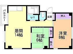 グランドハイム33 2LDKの間取図画像