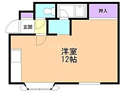 エスコート川沿B ワンルームの間取図画像