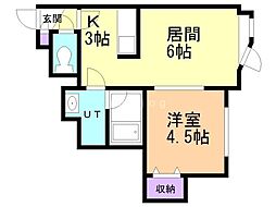 グランドガーデン 1LDKの間取図画像