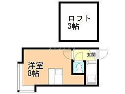 クラーク羊ヶ丘壱番館 ワンルームの間取図画像