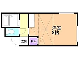 グァレンテ澄川 ワンルームの間取図画像