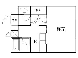 パンセ平岸 1Kの間取図画像