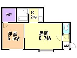 メゾンドール真栄 1LDKの間取図画像