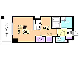 ホーリーフォート南平岸 1Kの間取図画像