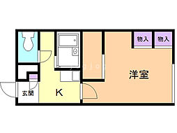 レオパレスプレミエール 1Kの間取図画像