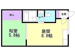 KDハイツ-5 1LDKの間取図画像