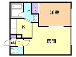 アクティブ中の島 1LDKの間取図画像