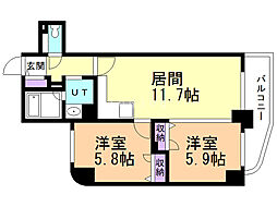 ファンタジーアヴェニュー広和No.17 2LDKの間取図画像