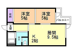 ディオステージ平岸 2LDKの間取図画像
