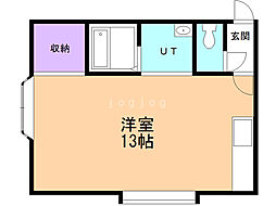 サンホームマンションNo.17 ワンルームの間取図画像