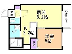 ブリス豊平公園 1LDKの間取図画像