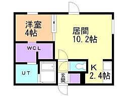 BLANC IRIS HIRAGISHI(ブランイリスヒラギシ) 1LDKの間取図画像
